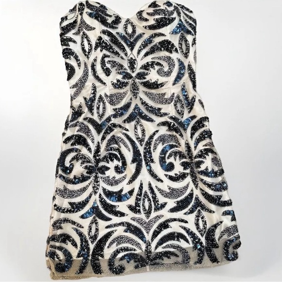 Scala Corset Beaded Sequin Strapless Formal Prom Party Mini Dress 8 - Picture 1 of 10